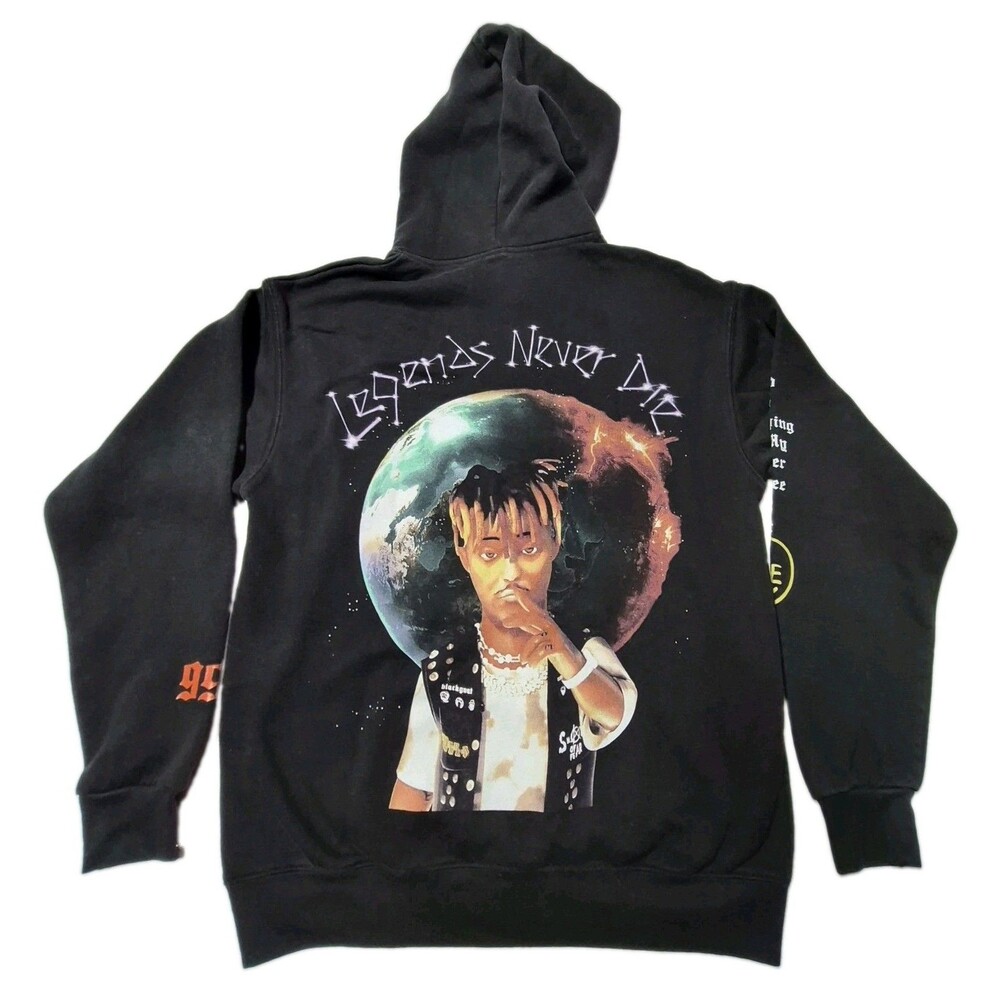 Juice WRLD 999 Club Hoodie Medium Legends Never Die Smile Graphic Pullover EUC
